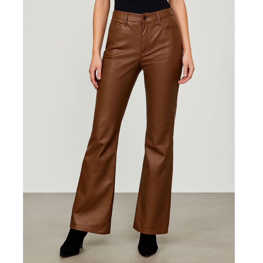 Joe's Jeans Faux Leather Wide Leg Pants Brown Size 33